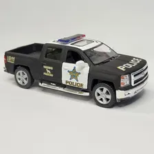 Miniatura Carrinho De Ferro Chevrolet Silverado Da Policia Cor Silverado Preto Foto mini 2