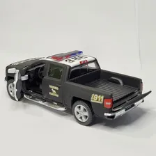 Miniatura Carrinho De Ferro Chevrolet Silverado Da Policia Cor Silverado Preto Foto mini 4
