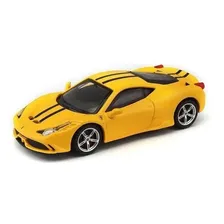 Miniatura Carro Ferrari 458 Speciale Race E Play 1:64 Burago Cor Amarelo Foto mini  2