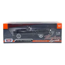Miniatura Carro Ford Thunderbird 1956 Preto 1:18 Motormax Foto mini 1