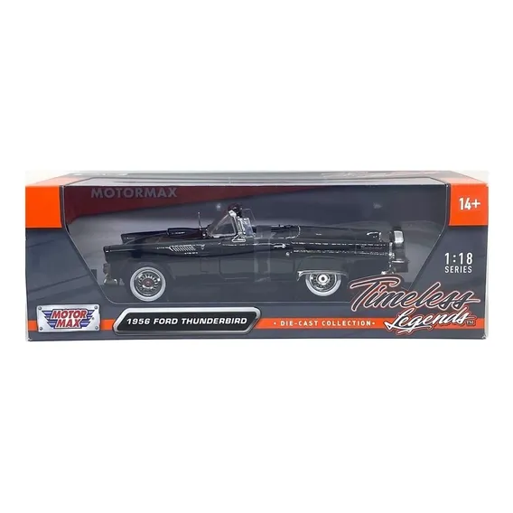 Miniatura Carro Ford Thunderbird 1956 Preto 1:18 Motormax Foto 1