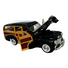 Miniatura Chevrolet Fleetmaster 1948 Preto Welly 1:24 Foto mini  3