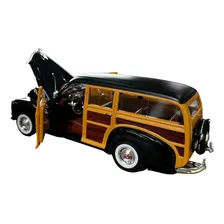 Miniatura Chevrolet Fleetmaster 1948 Preto Welly 1:24 Foto mini 4