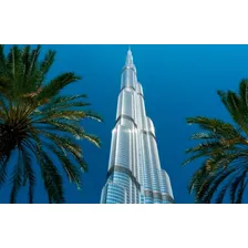 Miniatura Edifício Burj Khalifa Dubai Enfeite Top 20cm Prata Foto mini  2