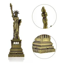 Miniatura Estátua Da Liberdade Metal 18cm - Ouro Velho Foto mini  3