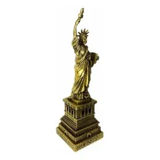 Miniatura Estátua Da Liberdade Metal 18cm - Ouro Velho Foto mini  2