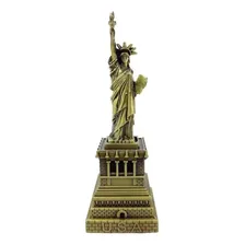Miniatura Estátua Da Liberdade Metal 18cm - Ouro Velho Foto  mini 1