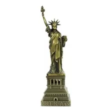Miniatura Estátua Da Liberdade Metal 18cm - Ouro Velho Foto mini 4