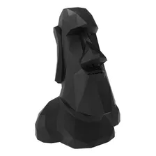 Miniatura Estatua Moai Ilha Da Pascoa Preta 20 Cm Decoração Cor Preto Foto  mini 1