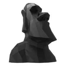 Miniatura Estatua Moai Ilha Da Pascoa Preta 20 Cm Decoração Cor Preto Foto mini 4