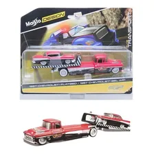 Miniatura Guincho 1957 Chevrolet Flatbed E 1957 Bel Air 1/64 Foto mini  3