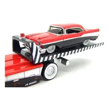 Miniatura Guincho 1957 Chevrolet Flatbed E 1957 Bel Air 1/64 Foto mini  2