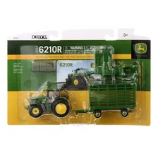 Miniatura John Deere 6210r Com Enfardadeira Cor Verde Foto mini 3