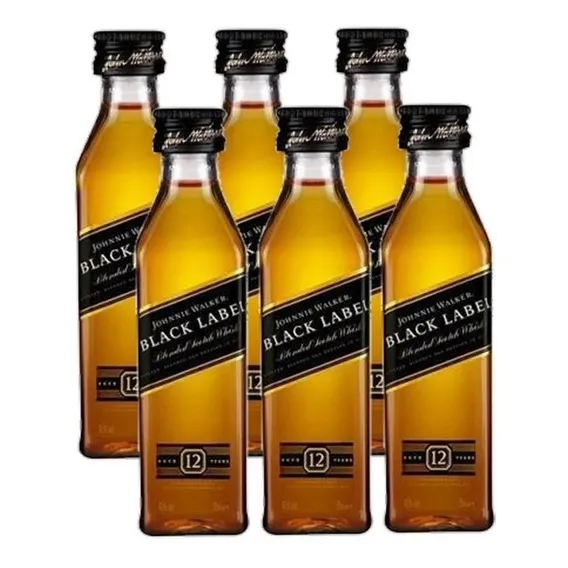 Miniatura Mini Whisky Black Label 50ml 06 Unidades Foto 1