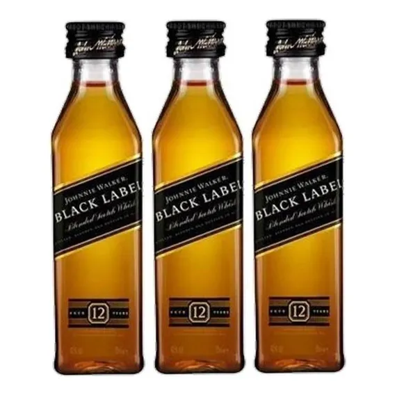 Miniatura Mini Whisky Johnnie Walker Black Label 50ml 03 Un Foto 1