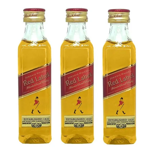 Miniatura Mini Whisky Red Label 50ml 03 Unidades Foto 1