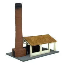 Miniatura Para Maquete Caldeira Com Prédio Escala Ho 1/87 Foto  mini 1