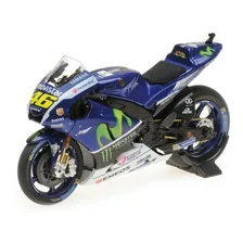 Miniatura Rossi Yamaha Testbike 2016 Minichamps 1:18 (11 Cm) Cor Azul Foto  mini 1