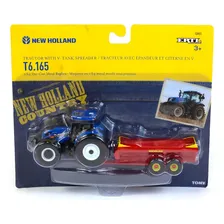Miniatura Trator New Holland + Vagão Cor Azul Foto mini 2