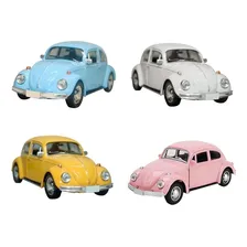 Miniatura Vw Fusca Pneus Borracha 1:36 Metal Diecast Azul Foto mini 2