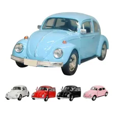 Miniatura Vw Fusca Pneus Borracha 1:36 Metal Diecast Azul Foto mini 3