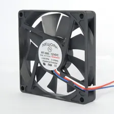 Miniventilador 80x80x15 12v Nework Corrente Continua Cooler Led Preto Foto mini 2