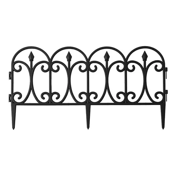 Miokycl 5 Cerca de Jardim, Cerca Decorativa de Jardim, Placas de Metal, Plástico Preto, Cerca Decorativa para Jardim, Paisagem, Pátio, Fronteira, Cerca para Gramado Foto 1
