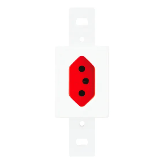 Miolo Módulo De Tomada Simples 10a Fundo Vermelho Blanc Fame Foto 1