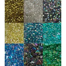 Missanga Conta Plástica 500g - Bordado Pulseira Infantil Cor Pitanguinha Dourada Diâmetro 6 Mm Foto mini 1