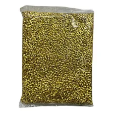 Missanga Conta Plástica 500g - Bordado Pulseira Infantil Cor Pitanguinha Dourada Diâmetro 6 Mm Foto mini 2