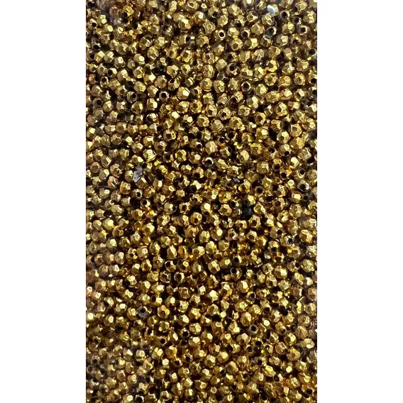 Missanga Conta Sextavada 3mm 4mm 6mm Pulseira Inf Artesanato Cor Dourado Diâmetro 3 Mm Foto 1