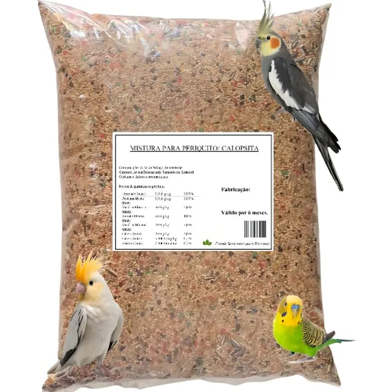 Mistura Calopsita Periquito Nutritiva1kg Sementes Passaro Foto 1
