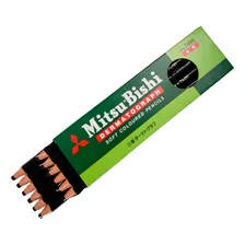 Mitsubishi 7600 lápis dermatográfico preto sobrancelha 12 unidades Foto mini 1