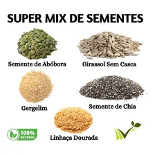 Mix Sementes Abobora Girassol Chia Linhaça Gergelim - 500g Foto mini 1