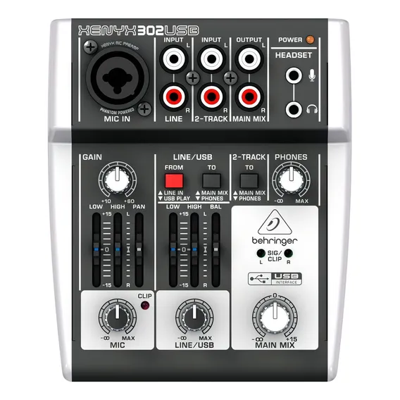 Mixer Interface Usb Mic / Linha Usb Behringer 302usb Foto 1
