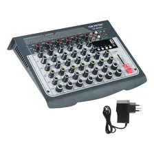 Mixer Som 8 Canais Bluetooth Usb Display Phantom Eq Ajustes 5V Foto  mini 1