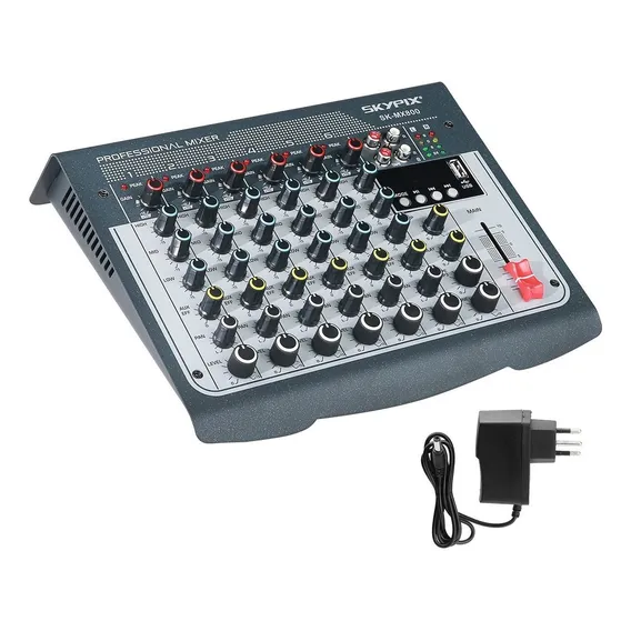 Mixer Som 8 Canais Bluetooth Usb Display Phantom Eq Ajustes 5V Foto 1