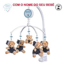 Móbile Berço Bebê Musical E Giratório Ursinho Pelúcia Azul Foto mini 2