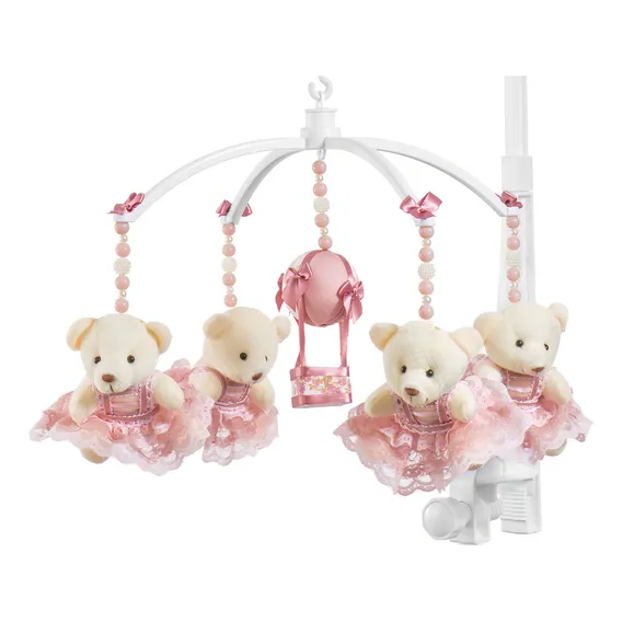 M贸bile Ber莽o Beb锚 Musical E Girat贸rio Ursa Rose Menina Foto 1