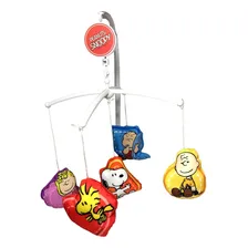 Móbile Giratório Musical Para Berço Peanuts Branco Unissex - Estampa Personagens Boneco Charlie Brown Boneca Sally Brown Woodstock E Cachorro Snoopy - Brinquedo Bebê - Toca Música De Ninar - Yes Toys Foto mini 1