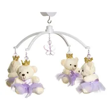 Móbile Musical Giratorio Berço Menina Ursinha Princesa Lilás Foto mini 1