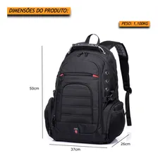 Mochila Anti Furto Usb Trava E Saída Fone De Ouvido Cor Preto Foto mini 4
