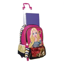 Mochila Barbie Bolsinha Paete Shine 19z Rodinhas G Sestini Cor Rosa Foto mini 4