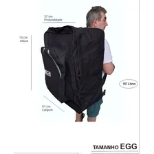 Mochila Bolsa Lona Resistente Qualidade Muito Grande Cor Preto Foto mini 4