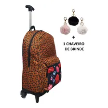 Mochila Bolsa Universitária Feminina Moderna Rodinhas Foto mini  2