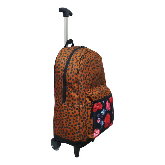 Mochila Bolsa Universitária Feminina Moderna Rodinhas Foto 1