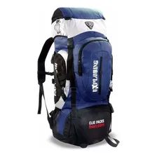Mochila Camping Trilha Caminhada 75 Lts Reforçada Esportiva Cor Azul Foto mini 1
