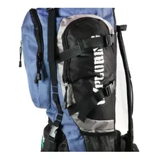 Mochila Camping Trilha Caminhada 75 Lts Reforçada Esportiva Cor Azul Foto mini 4