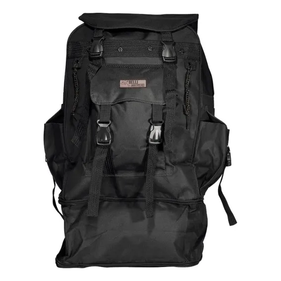 Mochila Canadense Preto Camping 50l Nylon Siliconado Foto 1