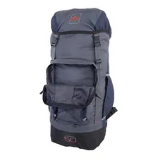 Mochila Cargueira Caminhada 50 Litros Trilhas & Rumos Camping Azul Marinho Foto mini 4